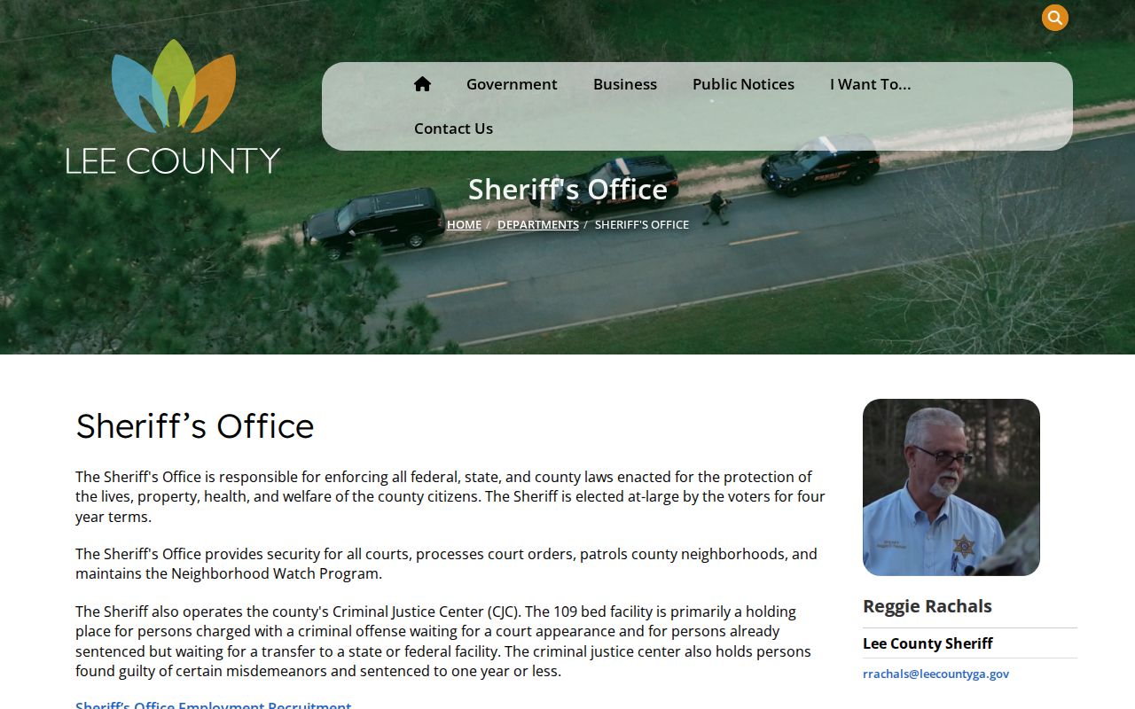 Lee County Jail release records and Criminal Justice Center description