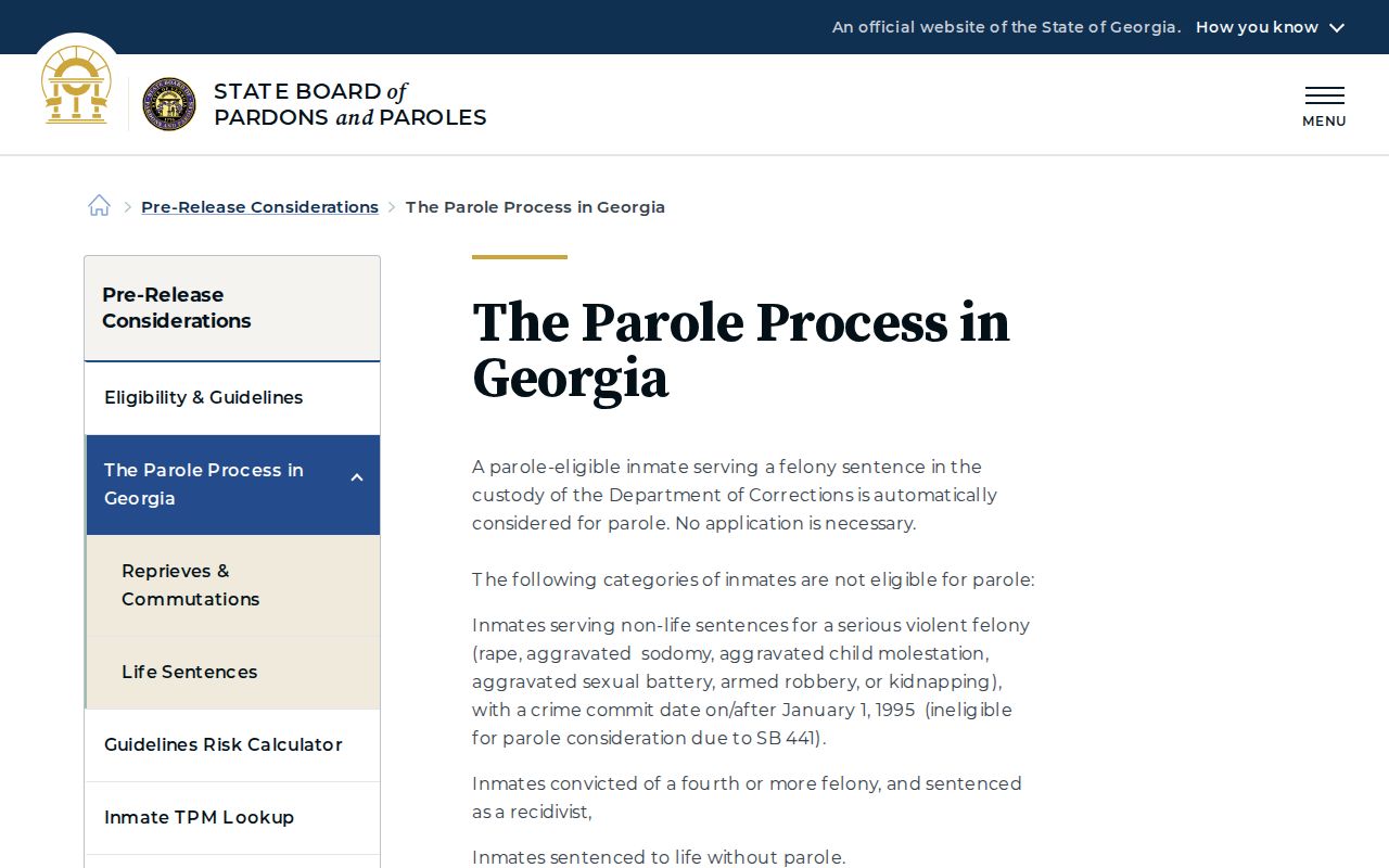 Lee County projected parole release date final review