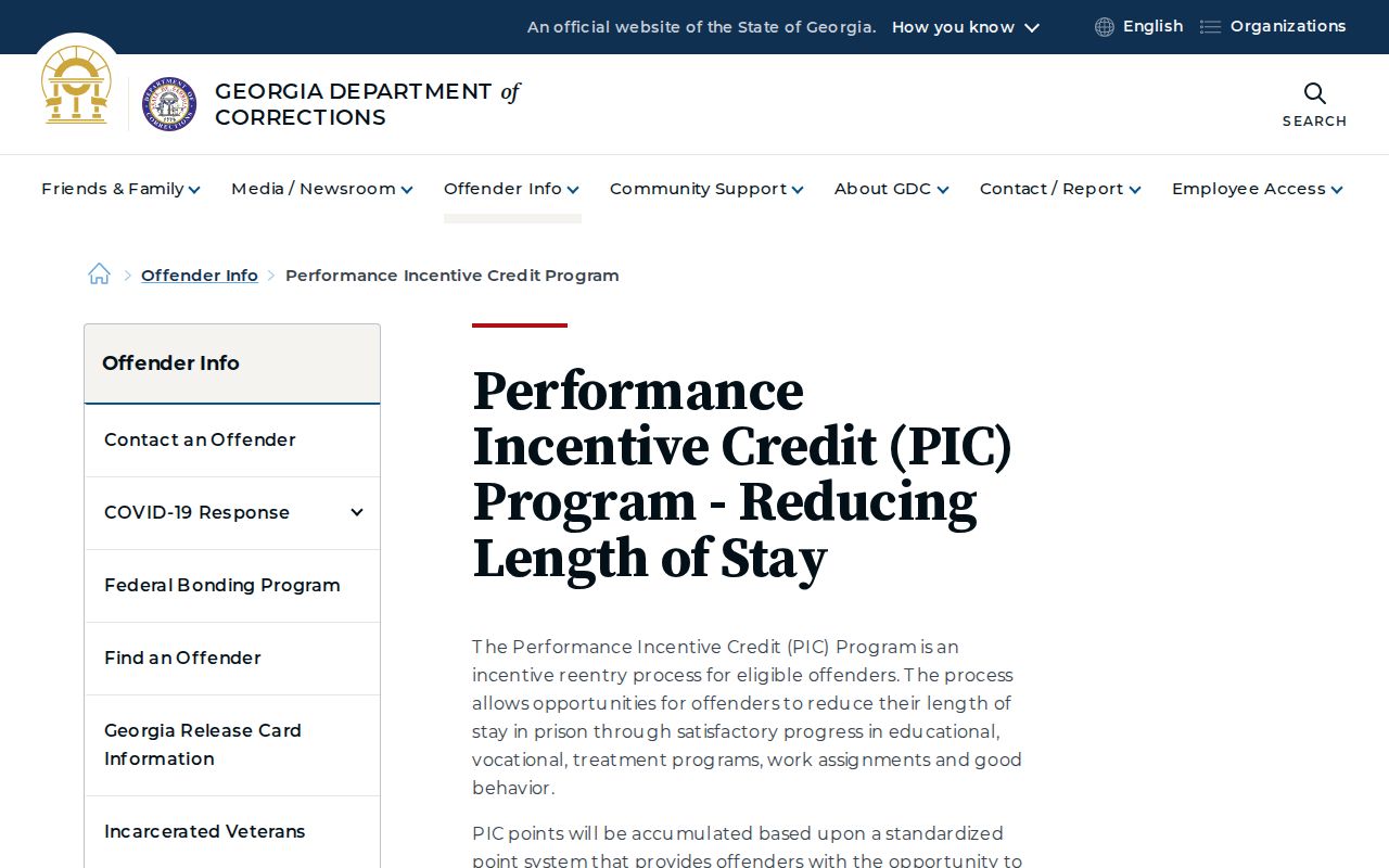 Lee County projected release GDC performance credit rules