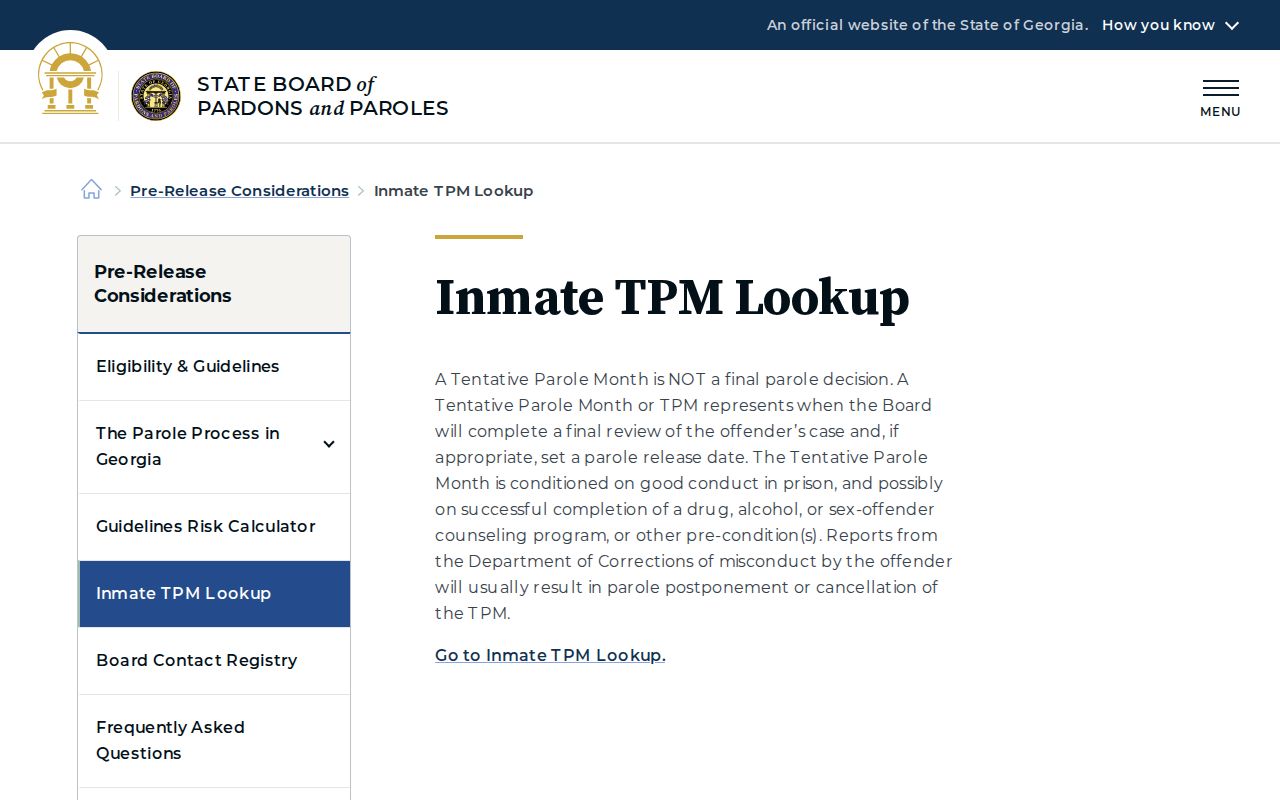 Lee County parole record TPM lookup explanation
